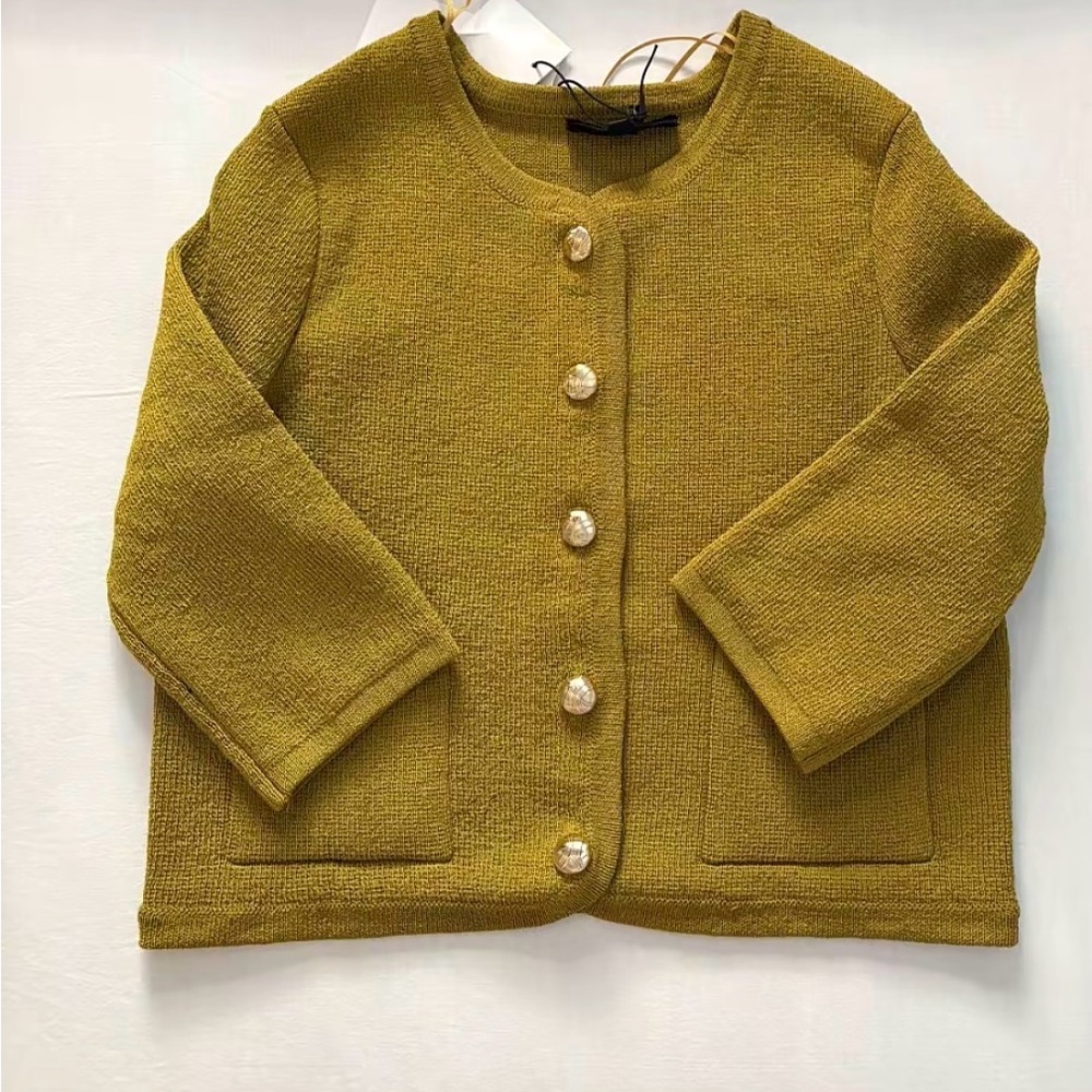 ZARA Knit Cardigan with golden buttons 2756/010 - Picture 4 of 15
